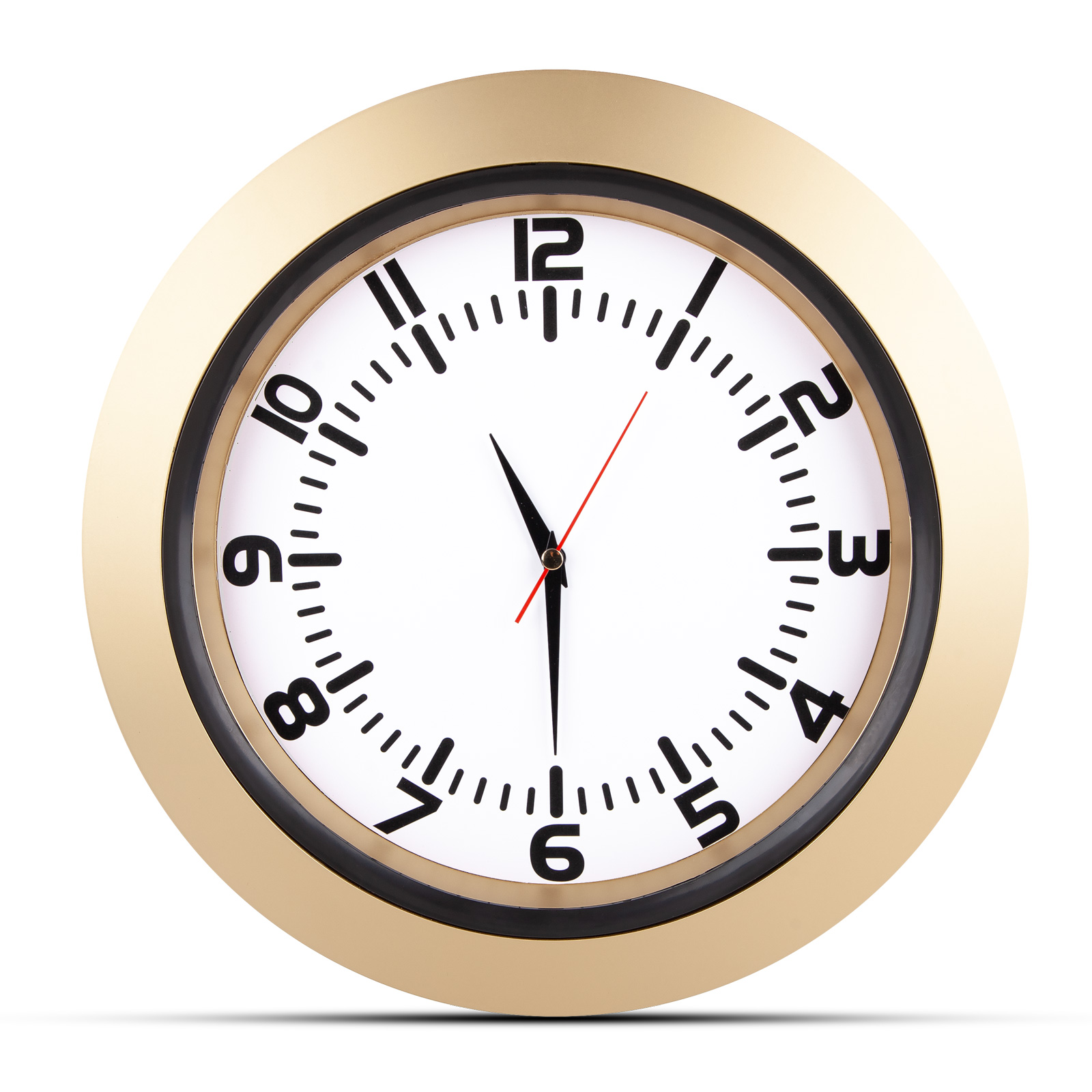 UMAY ALTIN-BEYAZ PLASTİK KASA DUVAR SAATİ (350 MM)